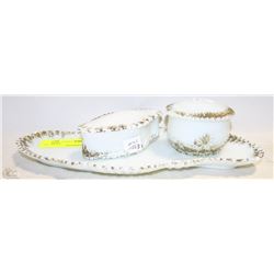 UNIQUE 3PCS WHITE GLASS SET