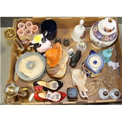 FLAT WITH BELLS, S+P SHAKERS, CHINESE VASE, MORE