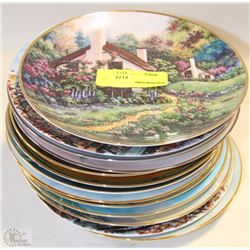ASSORTMENT OF 13 DECORATIVE PLATES SOME HAVE GOLD