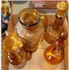 Image 1 : FLAT WITH AMBER DECANTER, JUG, VASE,