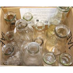 BOX OF ASSORTED GLASS JUGS
