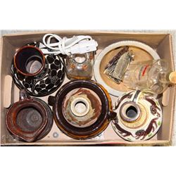 BOX OF JUGS, DECANTERS,BOWLS