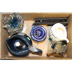 GLASS VASES AND S+P SHAKERS, ETC