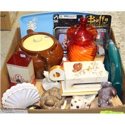 VINTAGE MATCH HOLDER, NAPKIN HOLDERS, TEAPOTS,