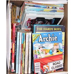 BOX OF ARCHIE COMICS AND OTHER BOOKS