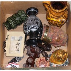 COLLECTION OF WALL PLAQUES, VASES, WATERGLOBES