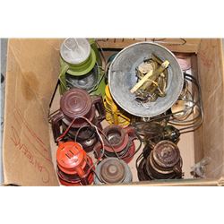 BOX OF OLD LANTERNS