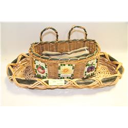 SET OF 2 WICKER BASKETS