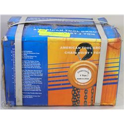AMERICAN TOOL 1 TON CHAIN HOIST NEW IN BOX