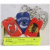 Image 1 : LOT OF 3 NHL COLLECTOR KEY TAG NECKLACES