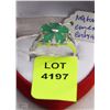 Image 1 : #12)NATURAL ENHANCED  EMERALD RING .925 SILVER