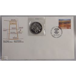 ALBERTA 75TH ANNIVERSARY COVER & COIN 1905-1980