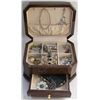 Image 1 : MEDIUM BROWN JEWELRY BOX WITH CONTENTS