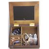 Image 1 : SMALL BROWN JEWELRY BOX WITH CONTENTS