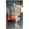 Image 1 : NEW IN BOX 4 HAND BLOWN CHAMPAGNE FLUTES