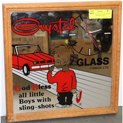 VINTAGE CRYSTAL GLASS MIRROR CLOCK STAMFORD QUARTZ