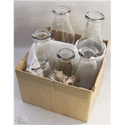 BOX OF COLLECTIBLE MILK BOTTLES