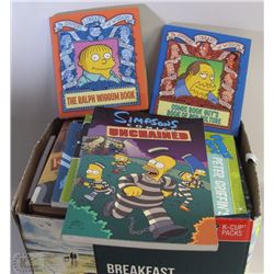 BOX OF MANY ASSORTED BOOKS INCL.SIMPSON SERIES