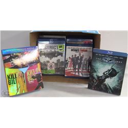BOX OF 21  ASSORTED BLURAY DVD MOVIES INCL OCEANS