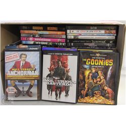 BOX OF ASSORTED DVD MOVIES INCL GOONIES, HARRY