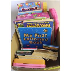 BOX OF KIDS BOOKS & 3D WALL STICKERS