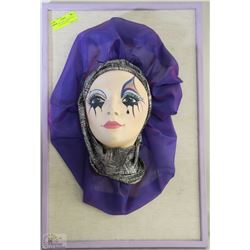 3D "CRYING LADY" FRAMED WALL HANGING WITH BEADED