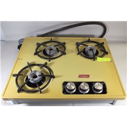 COLEMAN PROPANE 3 BURNER FLAT TOP CAMP STOVE