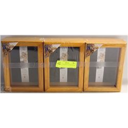 SET OF 3 WOODEN SHADOW BOXES