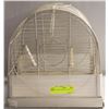 Image 1 : VINTAGE WHITE METAL BIRD CAGE