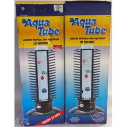 TWO AQUA TUBE CD HOLDER