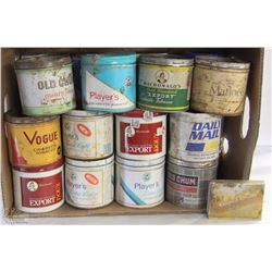 LOT OF 24 OLD TOBACCO TINS