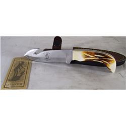 7¼" HAND MADE BONE HANDLE KNIFE W/ SHEATH