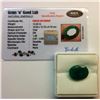 Image 1 : 12.20 CT NATURAL OVAL EMERALD GEMSTONE & COA