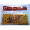 Image 1 : AUSTRALIAN $50.00 COLORIZED  BANKNOTE