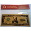 Image 1 : US $100,000 COLORIZED BANKNOTE