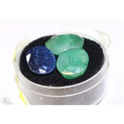 #13-NATURAL ENHANCED EMERALD & SAPPHIRE GEMSTONES