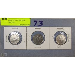 LOT OF THREE 1973 CANADIAN RCMP QUARTERS