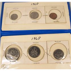1968 CANADIAN 6 COIN SET INCLUDING $1, 50 CENT,