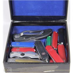 LOT OF 14 POCKET KNIVES INCLUDING SWISS