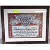 Image 1 : 18 X 22 FRAMED BUDWEISER BEER SIGN