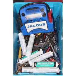 BIN WITH TOOLS INCL. BATTERYPACK BOOSTER,HAND
