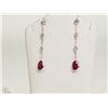 Image 1 : #1-14KT GOLD RUBY & WHITE SAPPHIRE EARRINGS