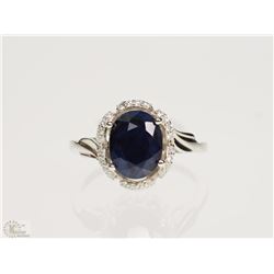 #8-STERLING SILVER SAPPHIRE (2.31CT) RING SIZE 8