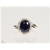 Image 1 : #8-STERLING SILVER SAPPHIRE (2.31CT) RING SIZE 8