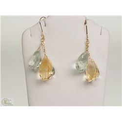 #14-14KT GOLD CITRINE (20.5CT) EARRINGS