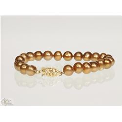 #16-14KT GOLD CLASP PEARL BRACELET
