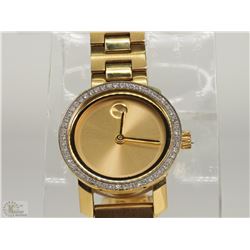 #18-MOVADO WATCH WITH DIAMONDS AROUND THE DIAL