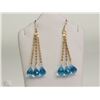 Image 1 : #20-14KT GOLD BLUE TOPAZ (9CT) EARRINGS