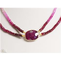 #23-14KT GOLD CLASP RUBY & SAPPHIRE NECKLACE