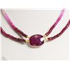 Image 1 : #23-14KT GOLD CLASP RUBY & SAPPHIRE NECKLACE